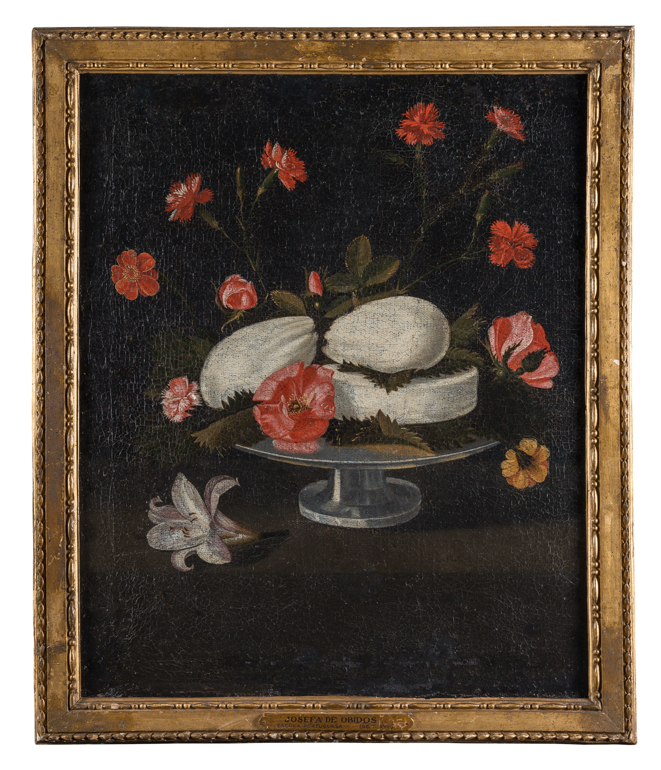 Still life with cheese and flowers