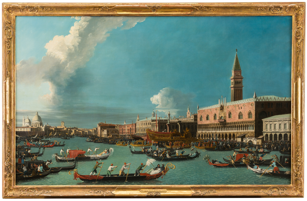 Chegada do Bucentauro a Veneza no dia da Ascensão para celebrar a união de Veneza e do mar