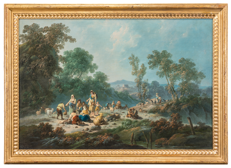 Landscape with peasants and sheep