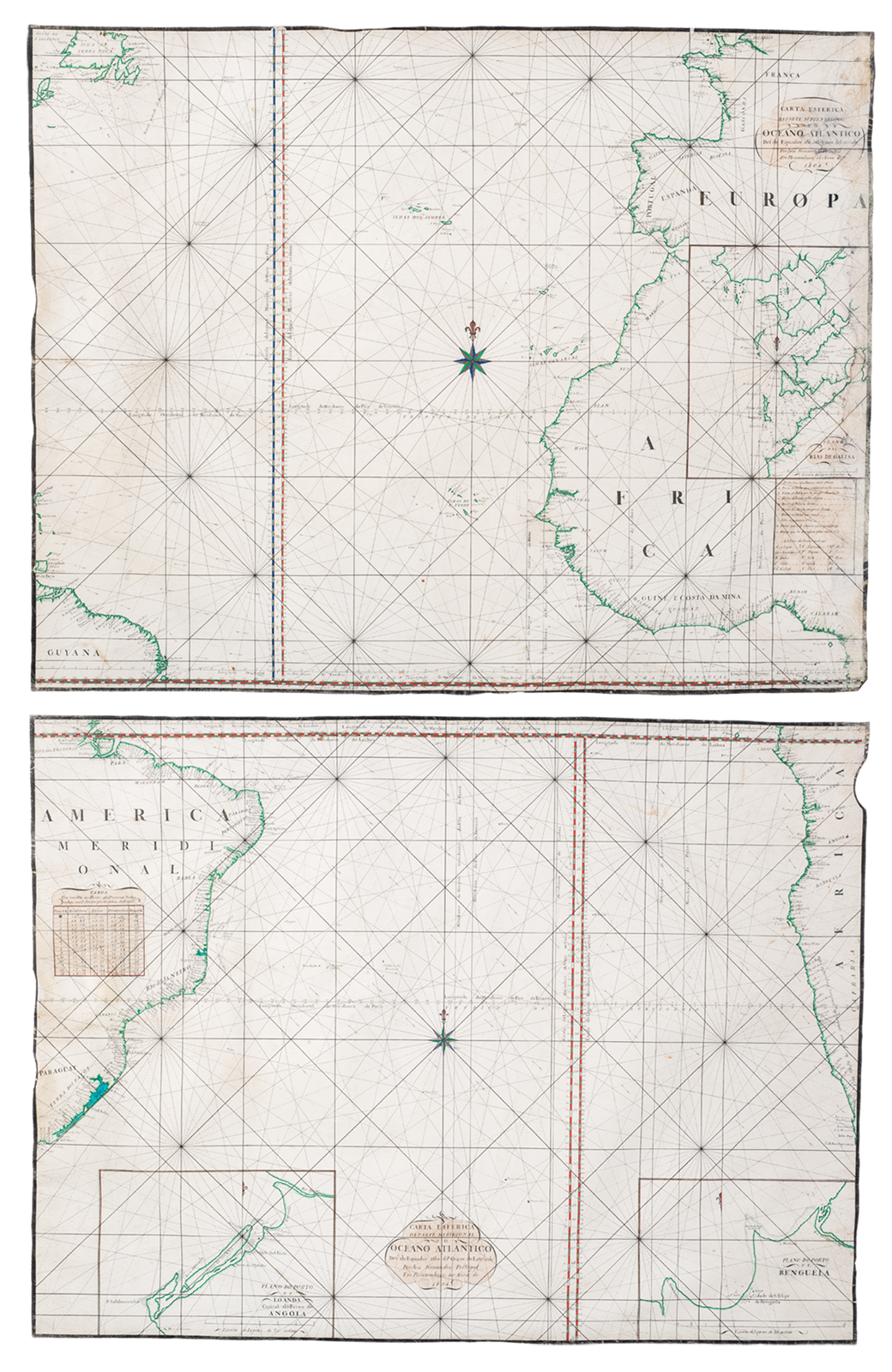 Portulanos - Cartas esféricas do Oceano Atlântico